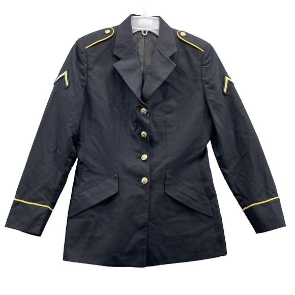 Army Defense Logistics Agency Blazer Womens 38 Navy Blue Wool Blend Uniform Coat